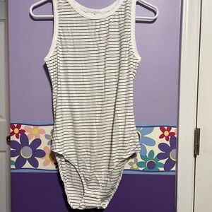 Gilli Black and White Striped Bodysuit